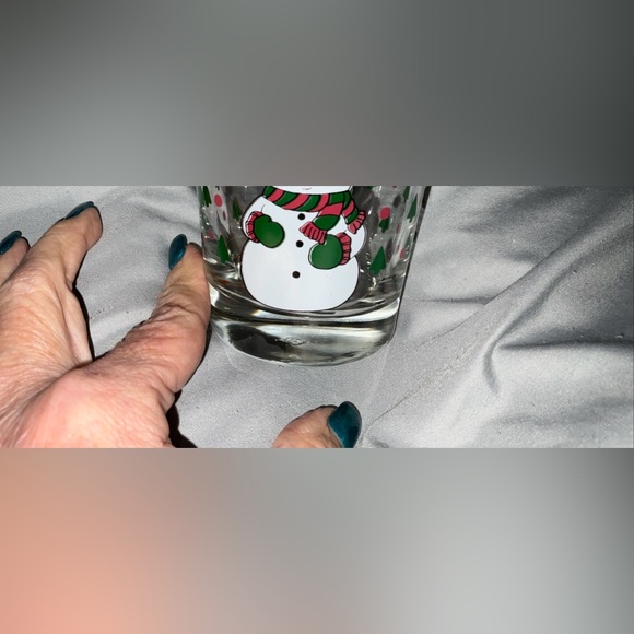 Anchor Hocking Christmas Snowman Front Back Backside Holiday 12oz Cup 1990 New - Picture 15 of 15
